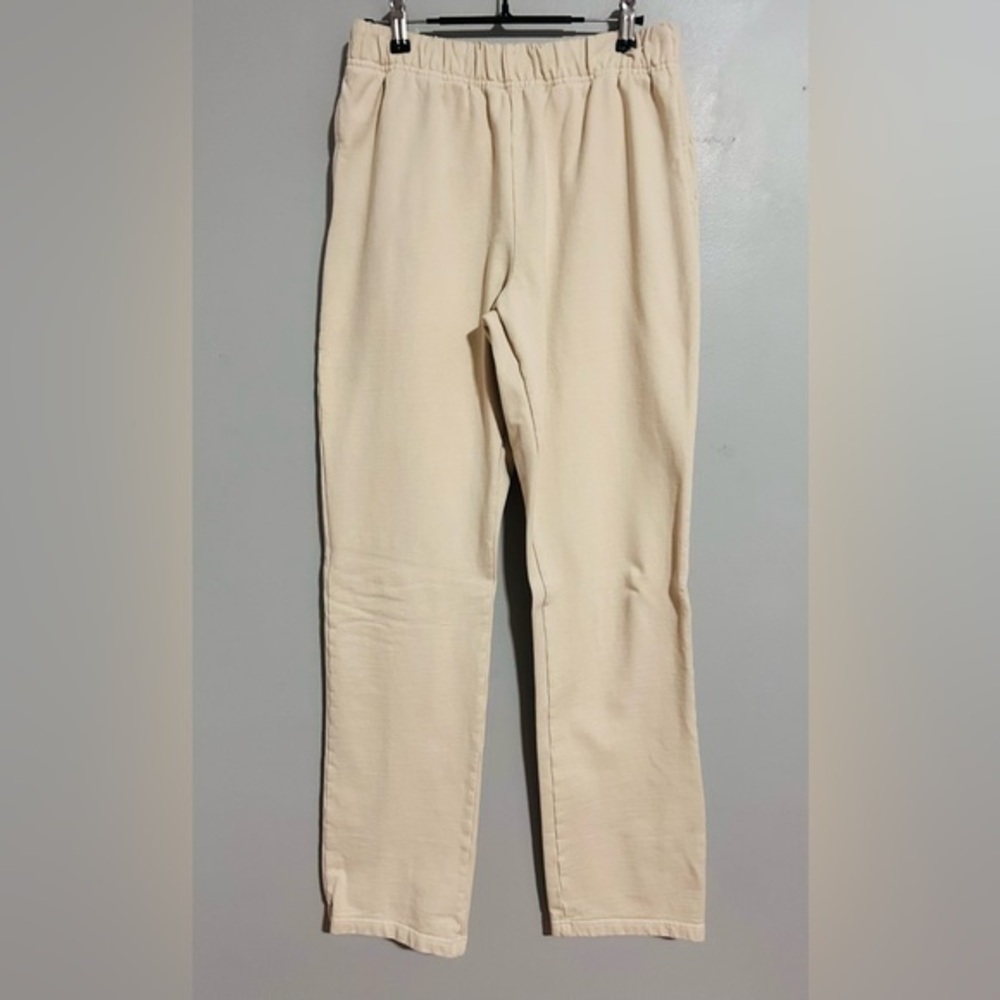 Good American Cotton Sweatpants Cream Neutral Lounge Minimalist Cozycore Comfy